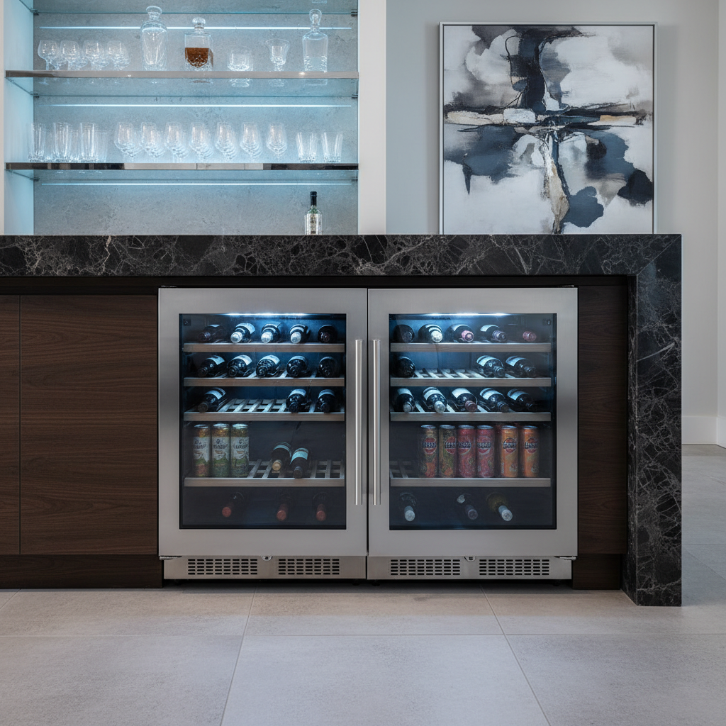 Premium U-Line wine cooler and beverage center